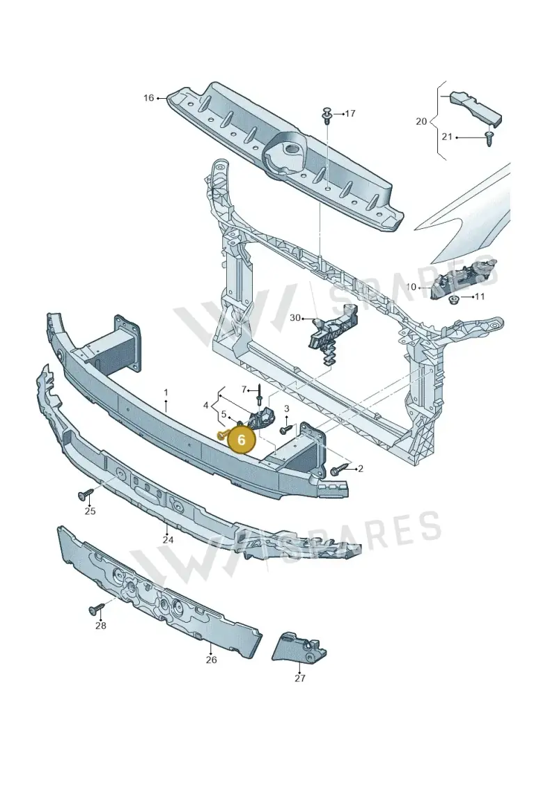 WHT001940A — Audi RS6 Avant (2019-2025) diagram 538807000, position 6