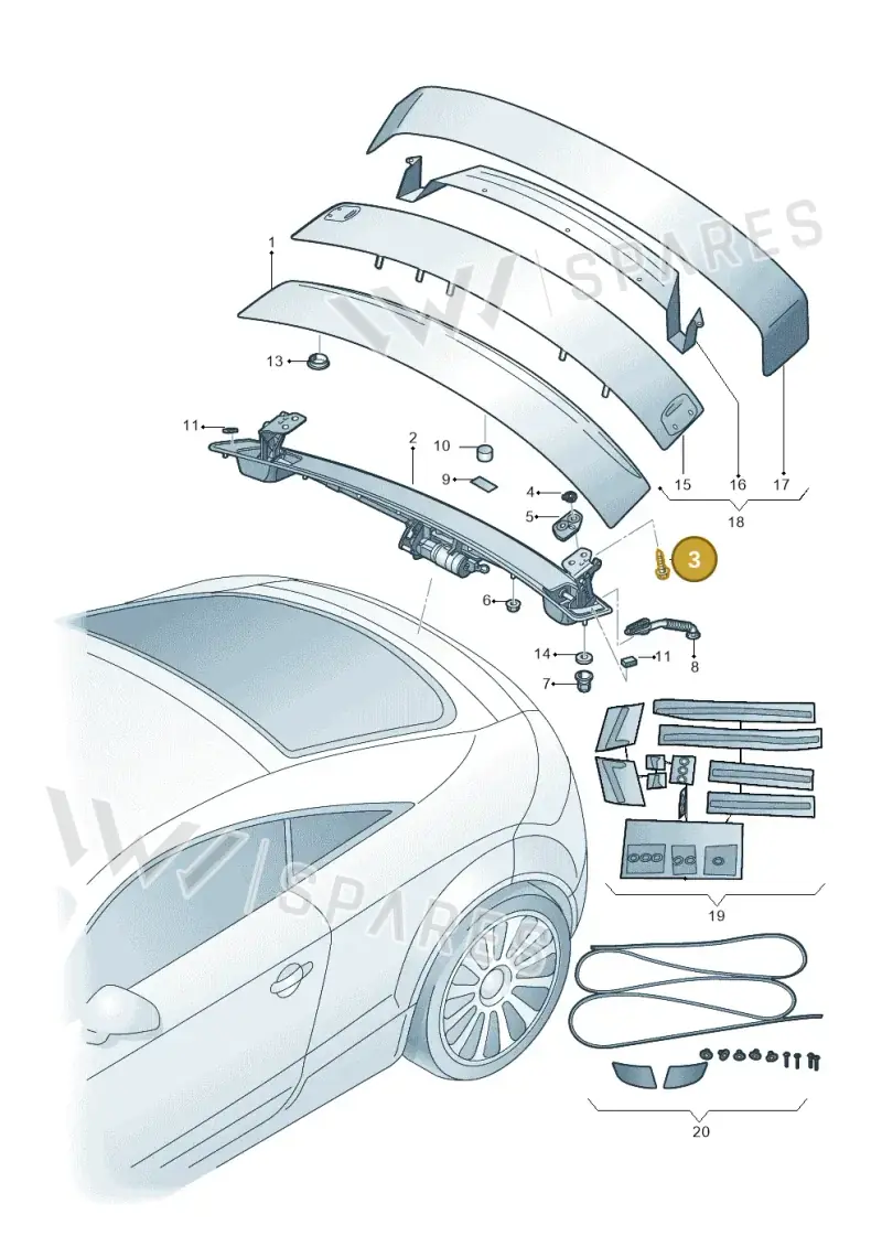 WHT001940A — Audi TTRS Plus Coupe (2009-2014) diagram 676827500, position 3