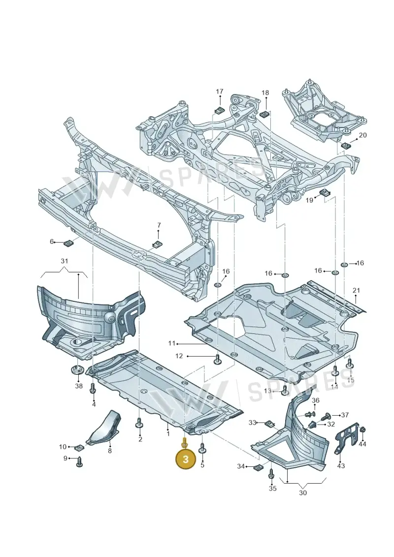 WHT001940A — Audi A7 Sportback (2010-2015) diagram 711863250, position 3