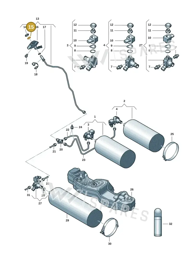 WHT002065 — Volkswagen Golf 2.0 BlueMotion (2019-2024) diagram 827201007, position 15