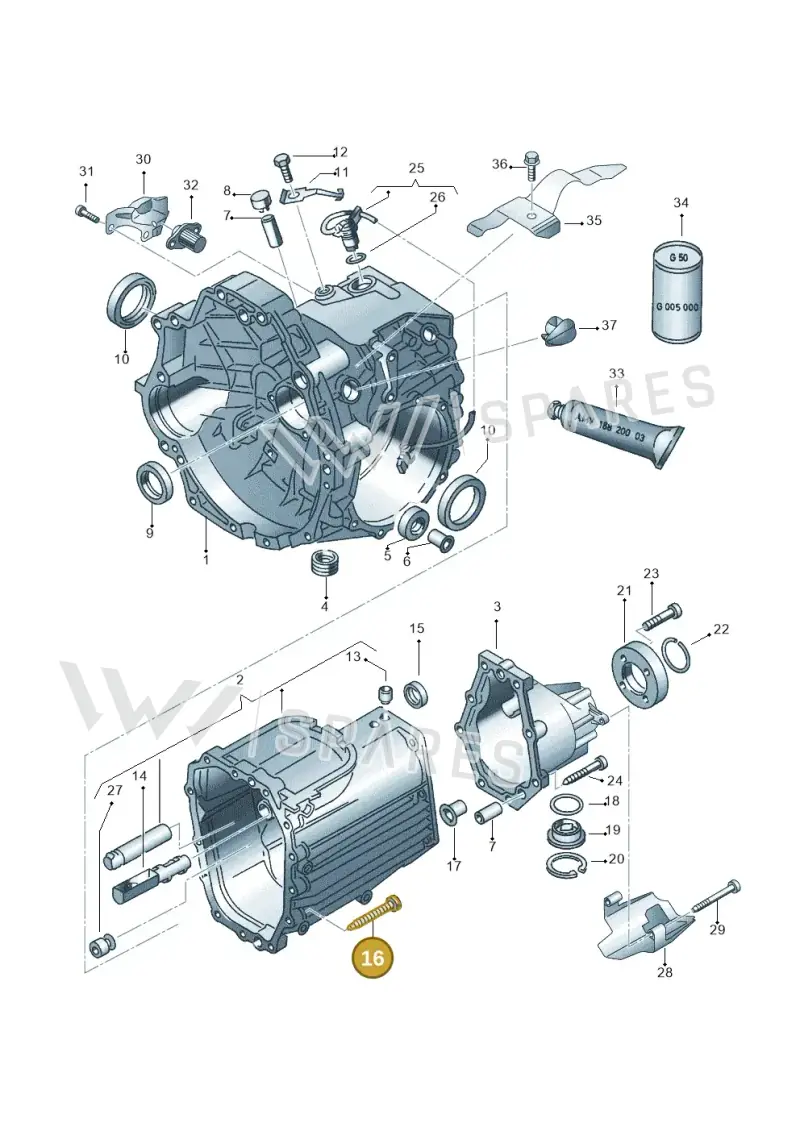 WHT002079 — Volkswagen PASSAT/4MOTION/W8 (2002-2005) diagram 226301600, position 16