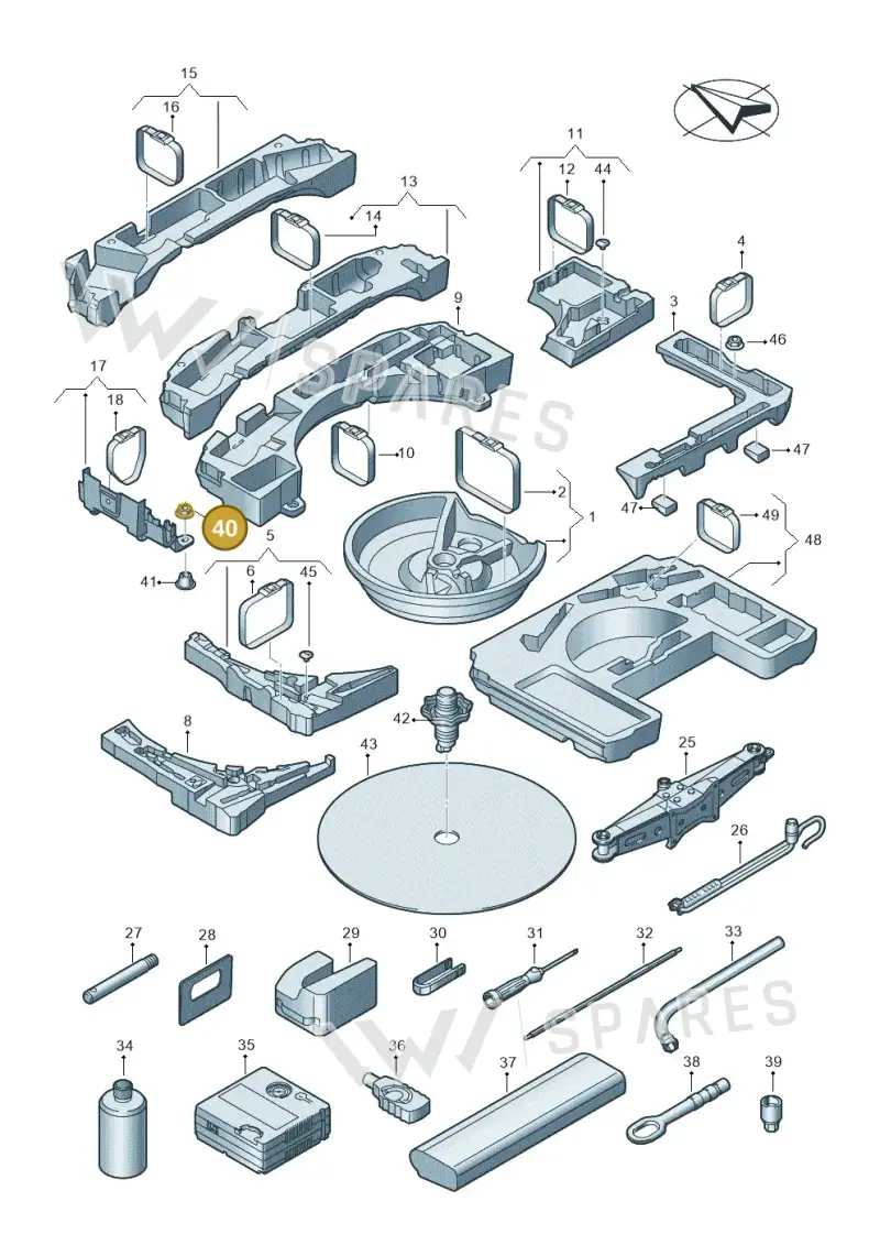 WHT002098 — Audi A3 Sportback (2019-2025) diagram 596011100, position 40