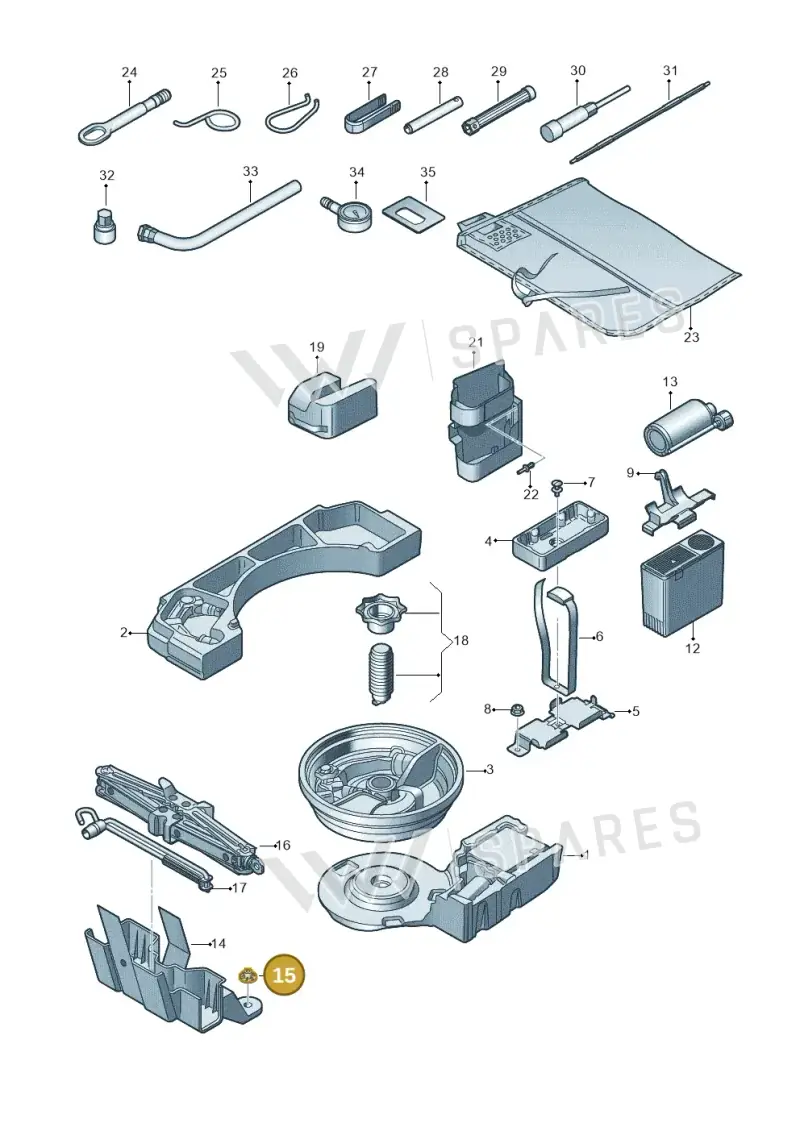 WHT002098 — Audi A3 Sportback (2016-2020) diagram 745011100, position 15
