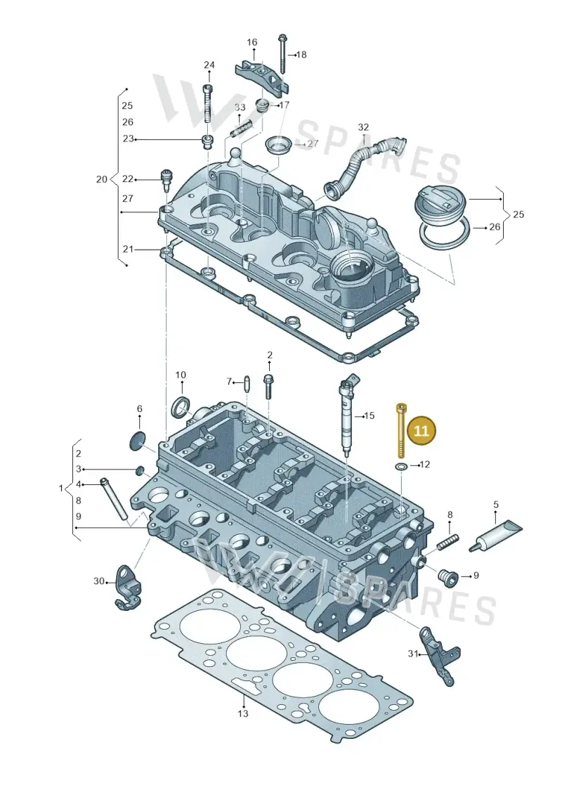 WHT002131A — Volkswagen Amarok twin cab (2022-) diagram 749103500, position 11