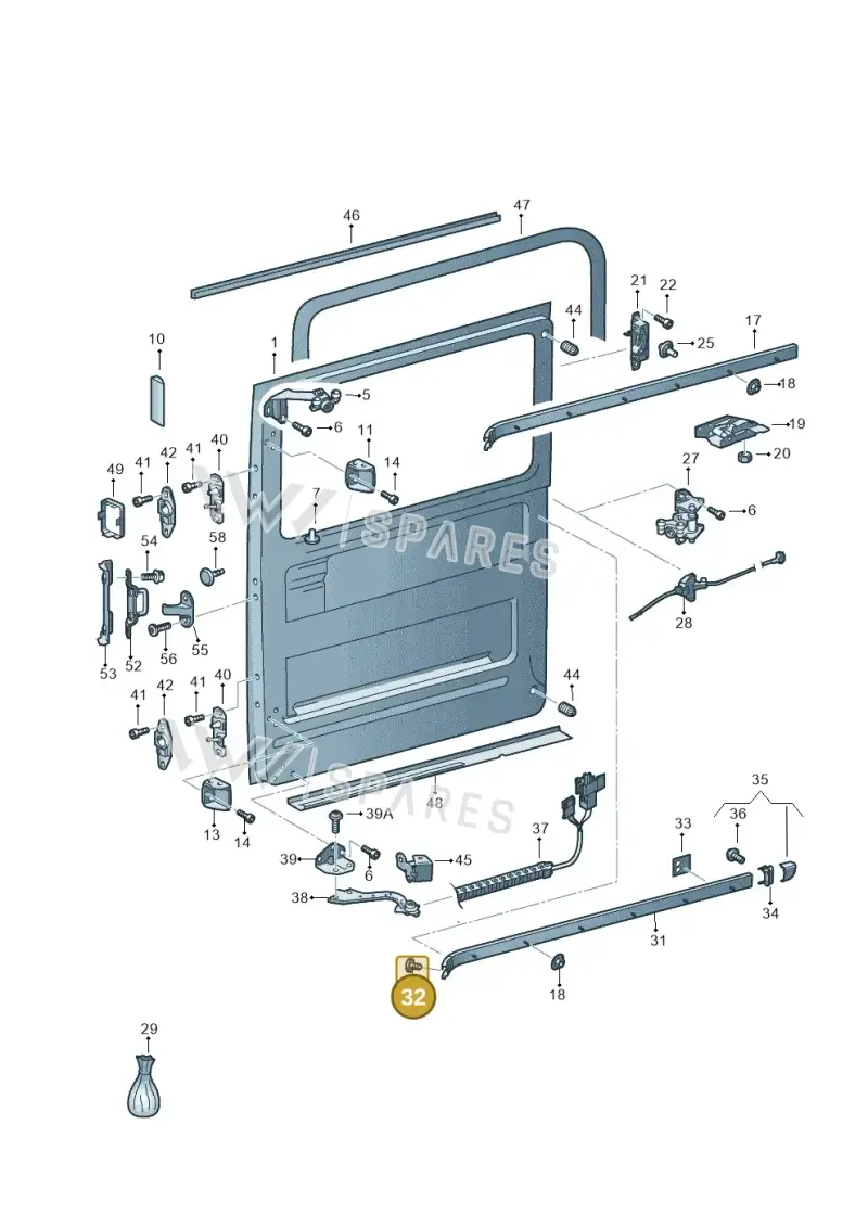 WHT002186 — Volkswagen Crafter 35 panel (2011-2016) diagram 483843000, position 32