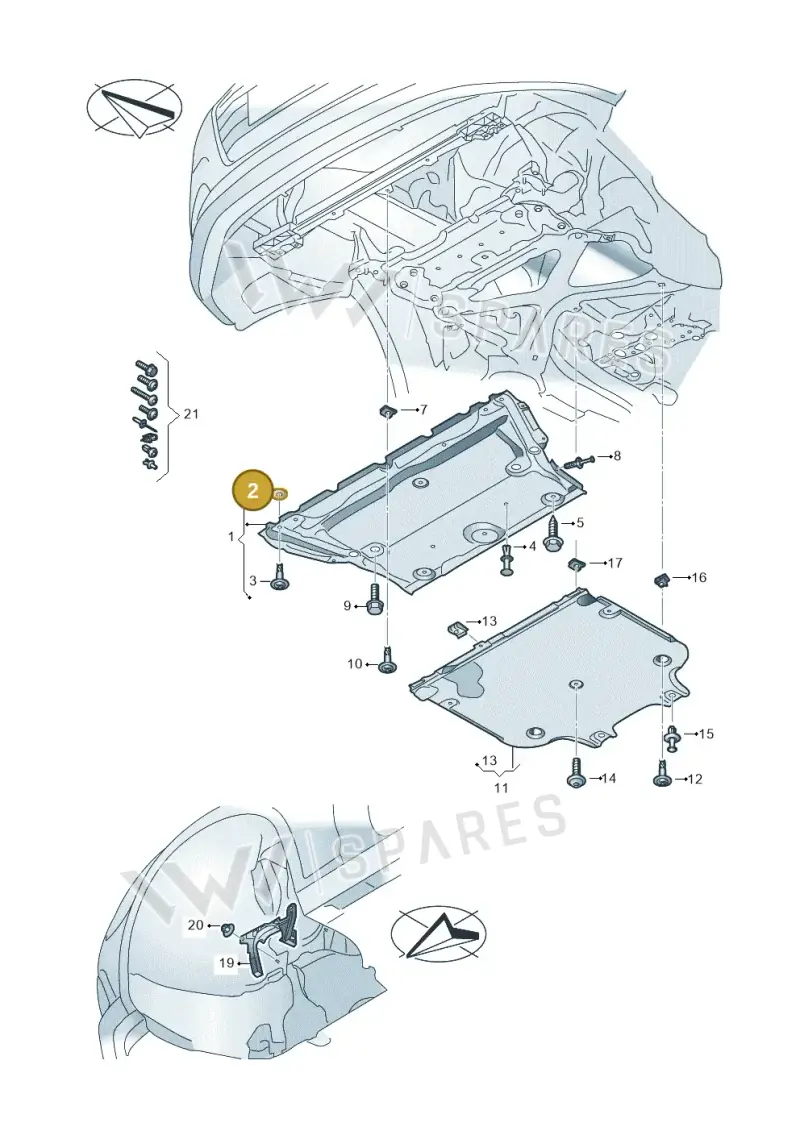 WHT002227 — Audi A5 Cabriolet (2016-2025) diagram 848825050, position 2