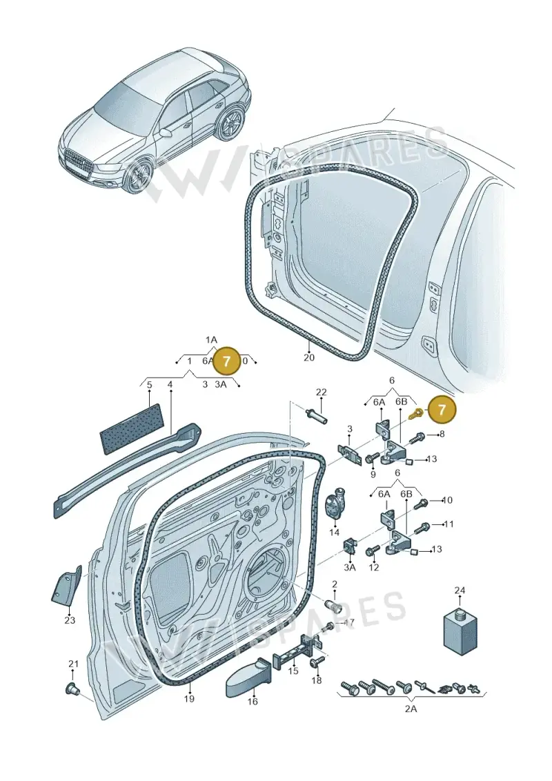 WHT002246 — Audi Q3 1.4 (2012-2016) diagram 728831100, position 7+10