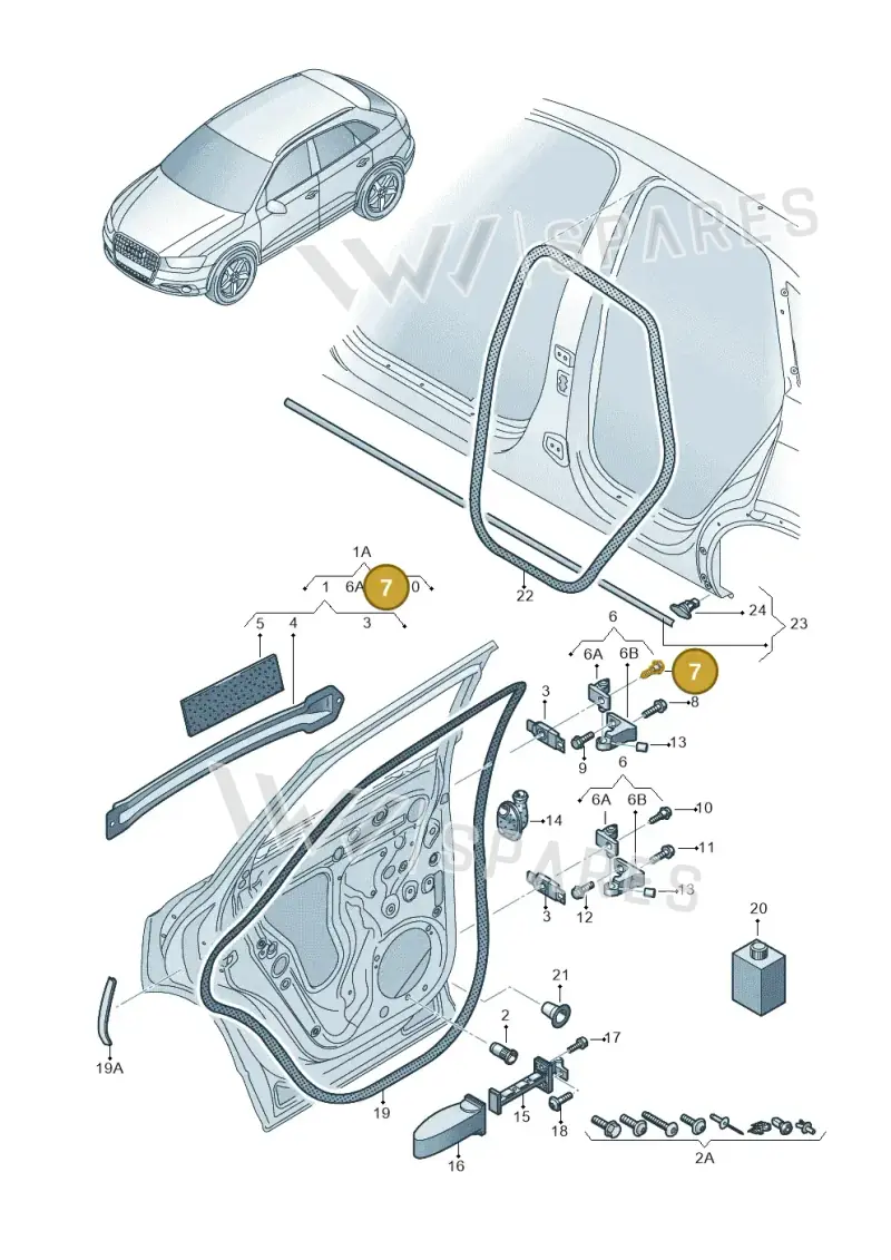 WHT002246 — Audi Q3 1.4 (2012-2016) diagram 728833100, position 7+10