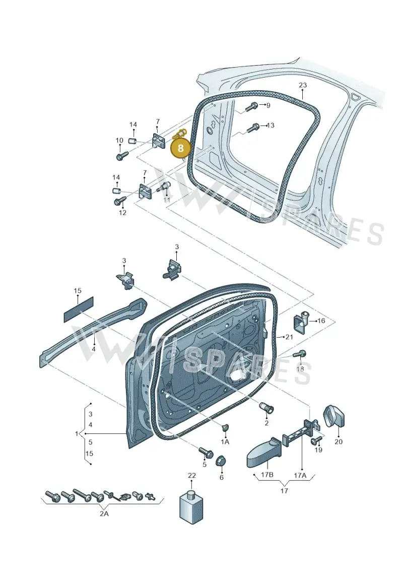WHT002246 — Audi RS4 Av. qu. 4.2 (2012-2015) diagram 750831100, position 8+11