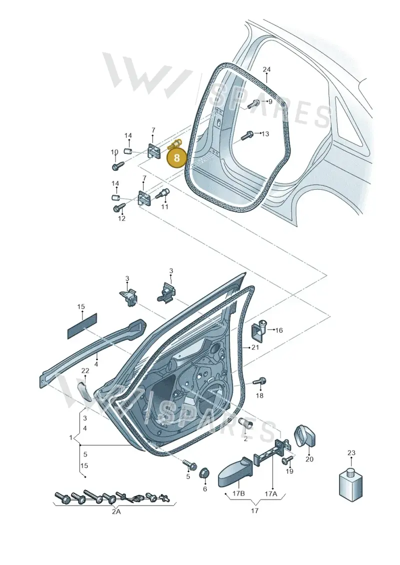 WHT002246 — Audi RS4 Av. qu. 4.2 (2012-2015) diagram 750833100, position 8+11