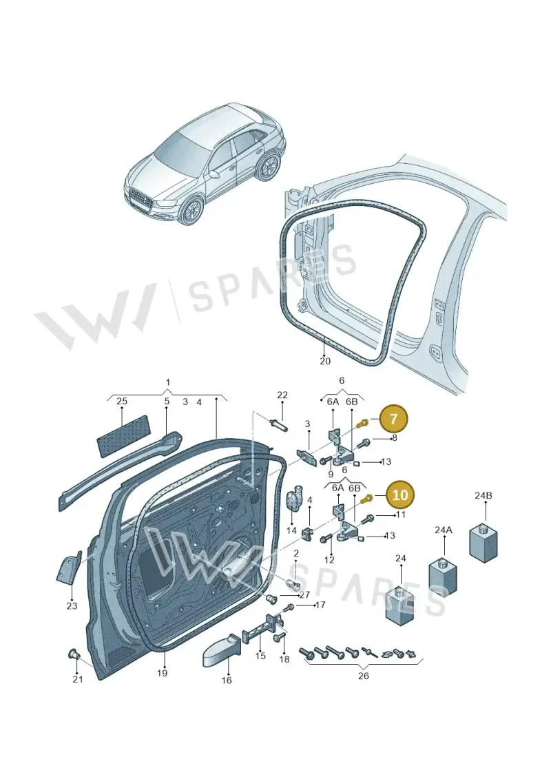 WHT002246A — Audi Q3 quattro 2.0 (2016-2019) diagram 895831010, position 7+10