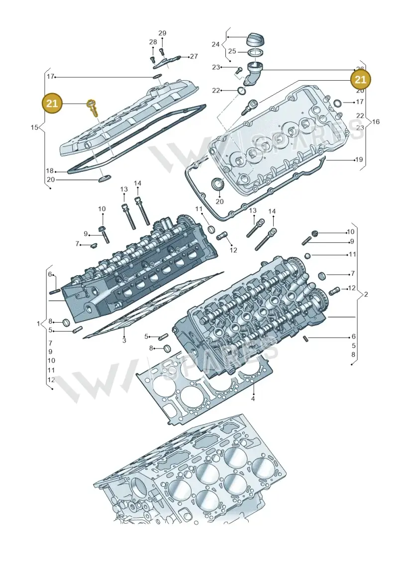 WHT002370 — Volkswagen Phaeton 4motion (2010-2016) diagram 258103600, position 21