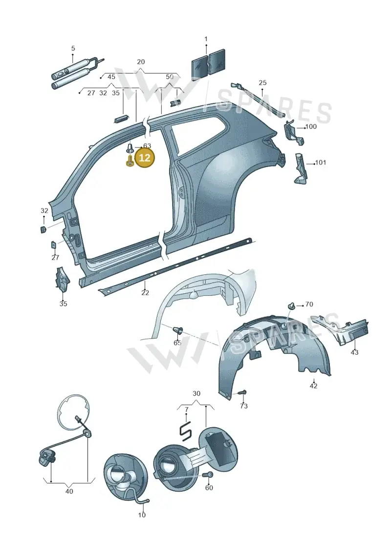 WHT002493 — Volkswagen Scirocco 2.0 (2014-2017) diagram 651809700, position 12