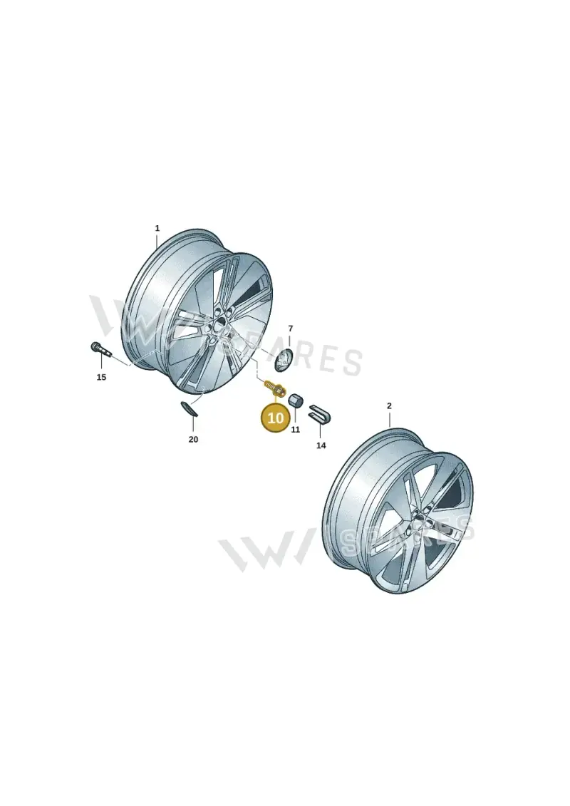 WHT002537D763 — Skoda Enyaq (2020-2021) diagram 50a601070, position 10