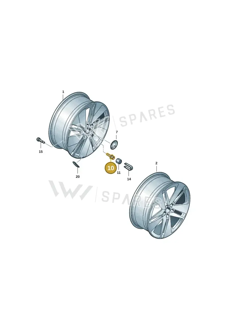 WHT002537D768 — Skoda Enyaq (2020-2021) diagram 50a601070, position 10