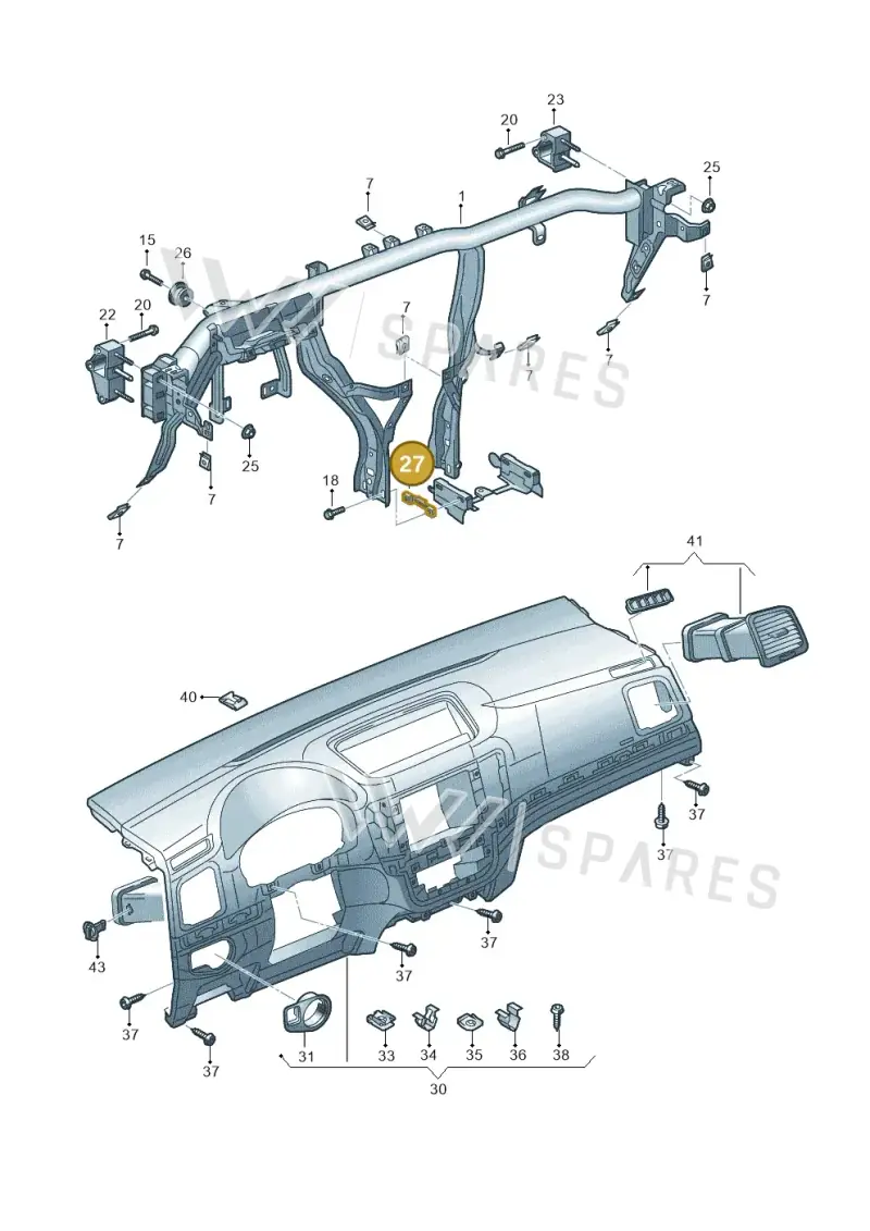 WHT002598 — Volkswagen Sharan BlueMotion (2015-2022) diagram 689857000, position 27
