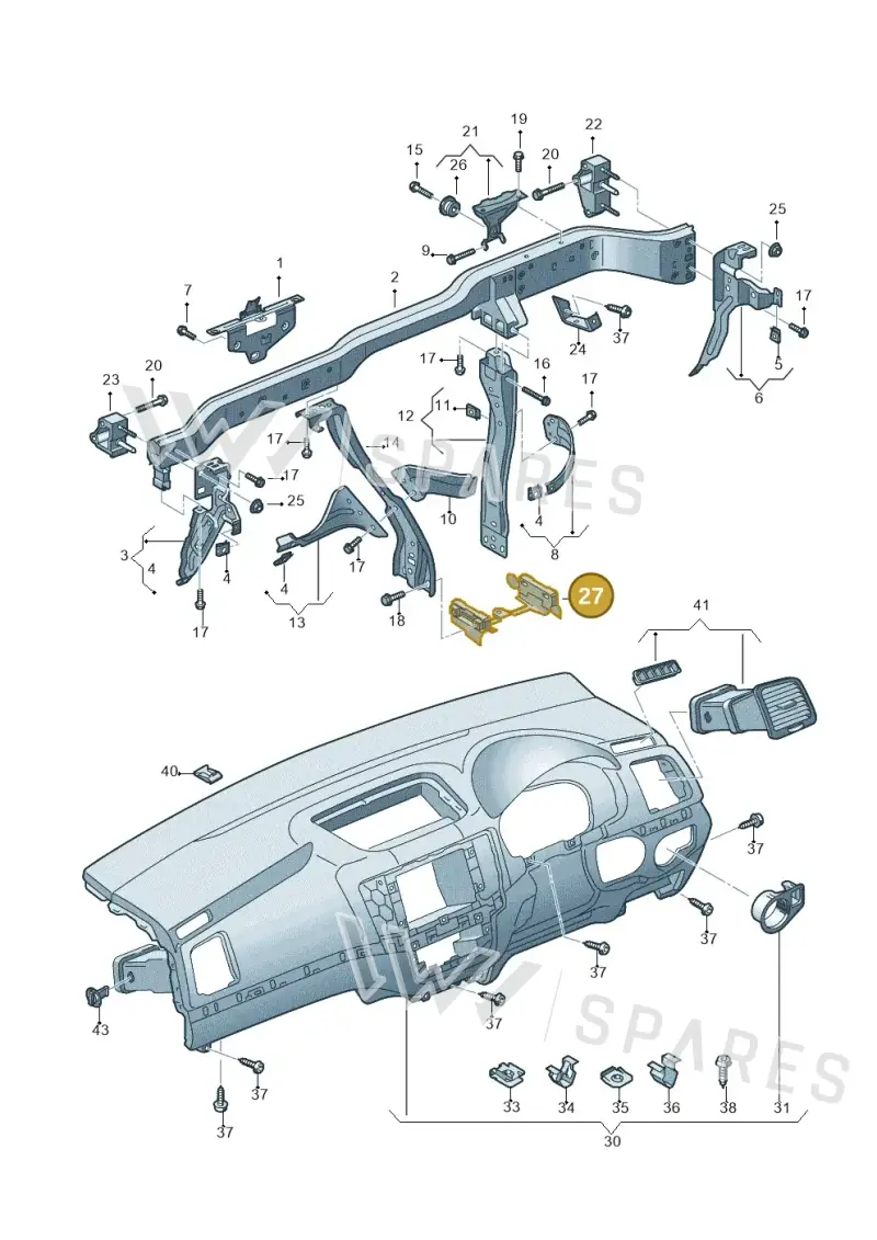 WHT002598 — Volkswagen Sharan BlueMotion (2015-2022) diagram 689857050, position 27