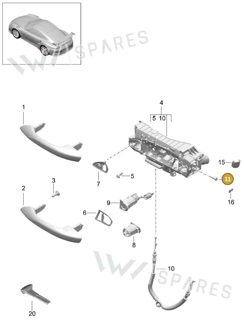 WHT002684 — Porsche 911 (2013-2020) diagram p41804025, position 11