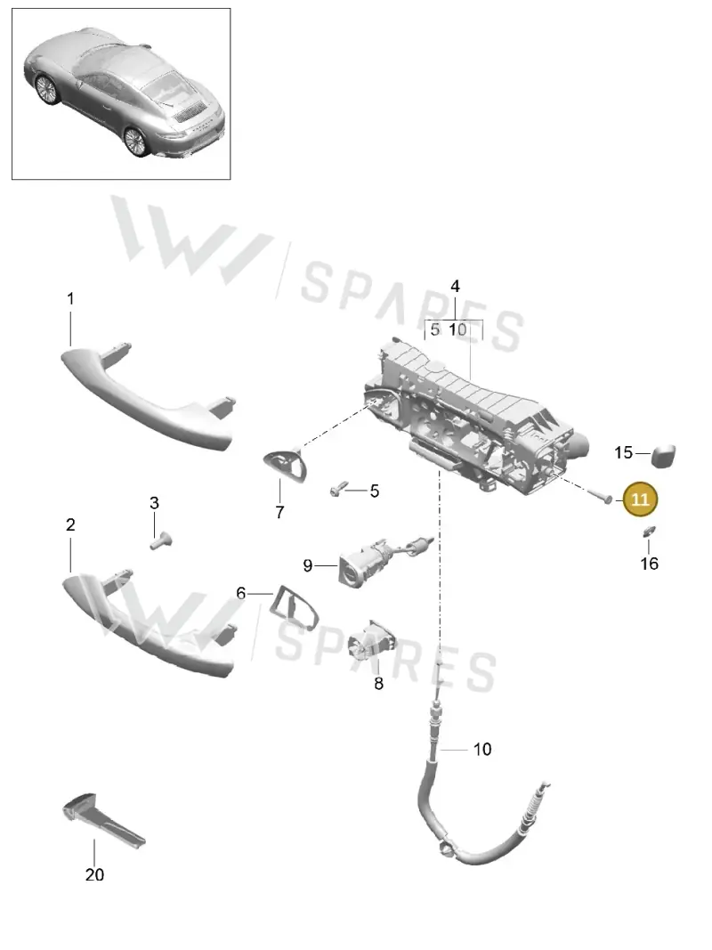 WHT002684 — Porsche 911 (2016-2019) diagram p47804020, position 11