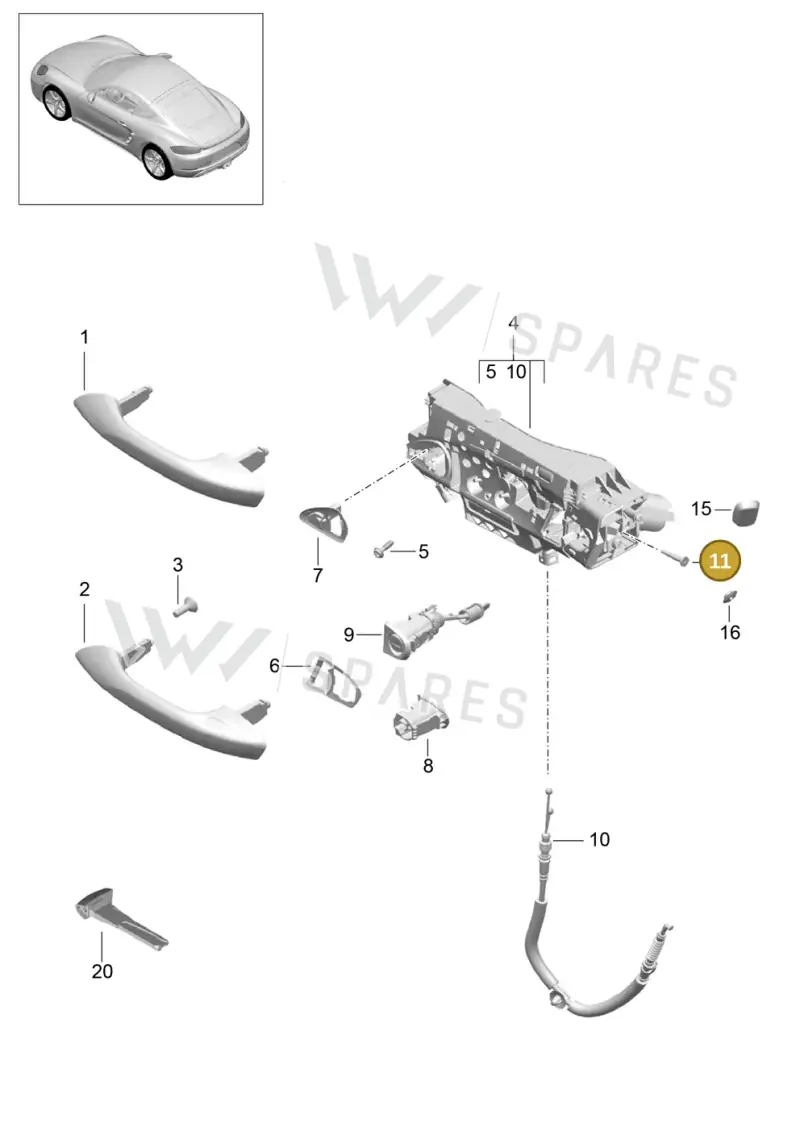 WHT002684 — Porsche Cayman (2016-2019) diagram p50804020, position 11