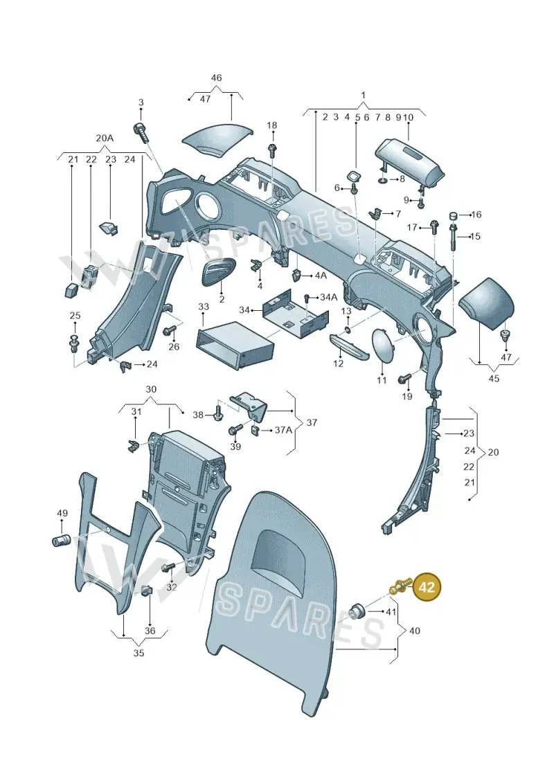 WHT002783 — Audi R8 qu. 5.2 (2012-2015) diagram 618867500, position 42