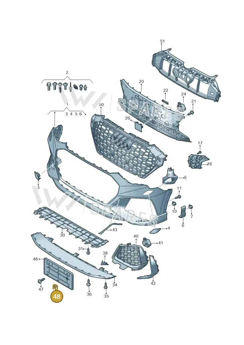 WHT003200 — Audi RS Q3 Sportback (2019-2024) diagram f3z807100, position 48