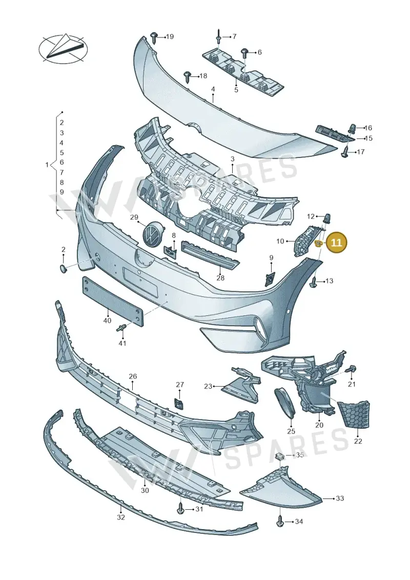 WHT003207 — Volkswagen ID.7 Limousine Pro (2023-) diagram 14b807011, position 11