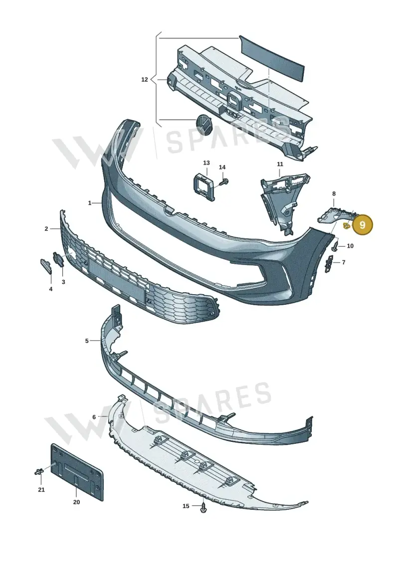 WHT003207 — Volkswagen Tiguan 2.0 (2023-) diagram 57x807010, position 9