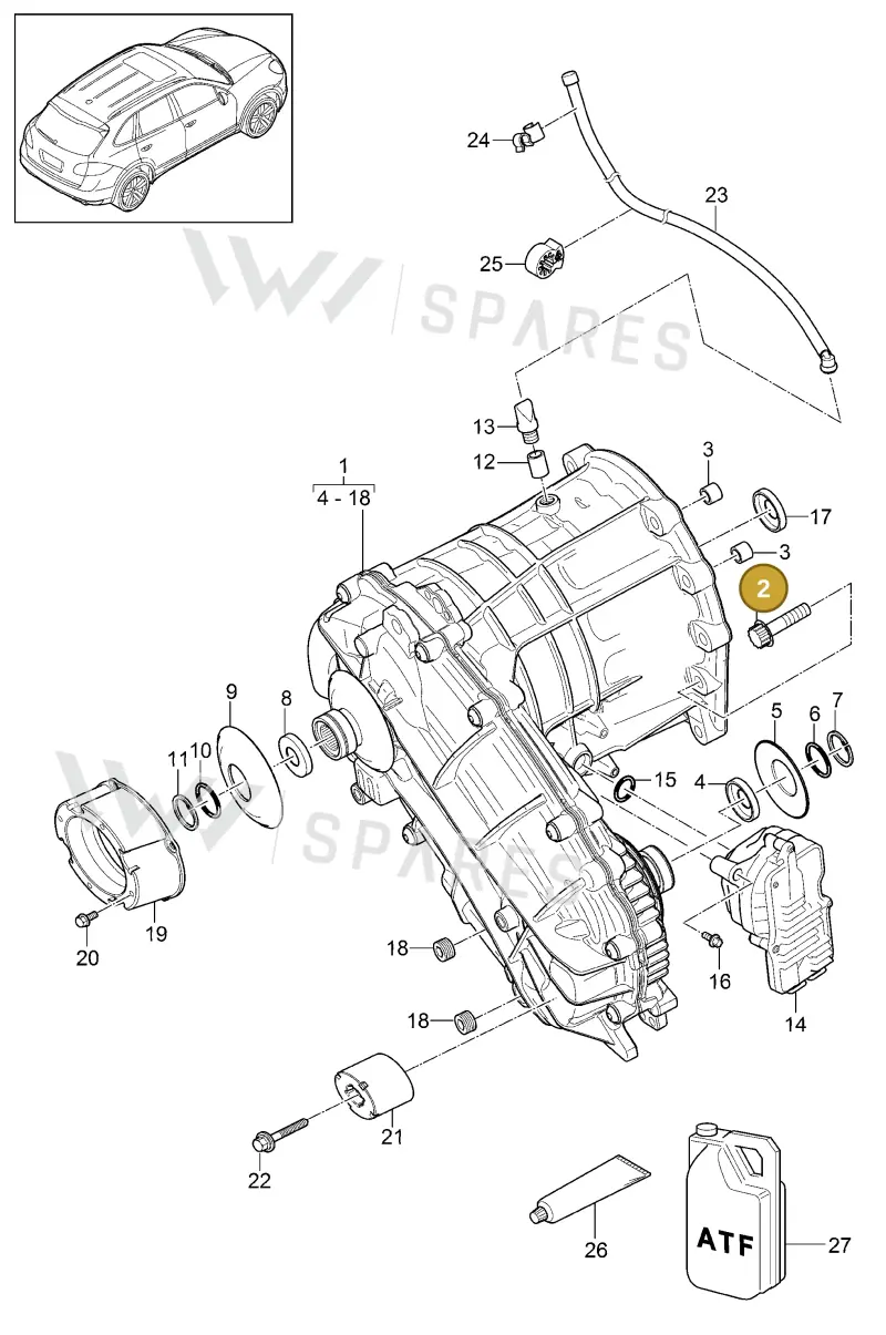WHT003211 — Porsche Cayenne (2010-2018) diagram p37305010, position 2