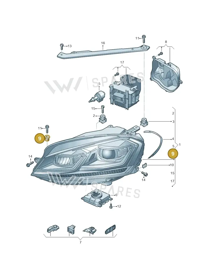 WHT003214A — Volkswagen Golf 2.0 (2016-2020) diagram 827941100, position 9