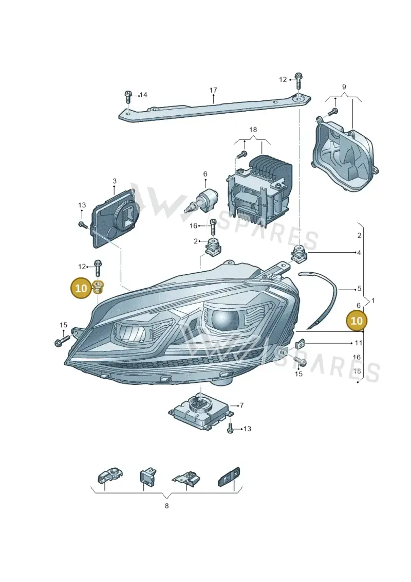 WHT003214A — Volkswagen Golf 2.0 (2016-2020) diagram 827941150, position 10
