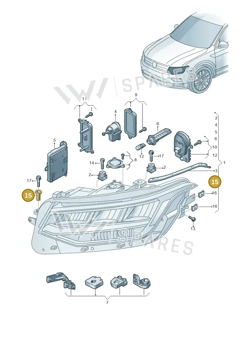 WHT003214B — Volkswagen Tiguan 2.0 4Motion (2016-2024) diagram 884941011, position 15