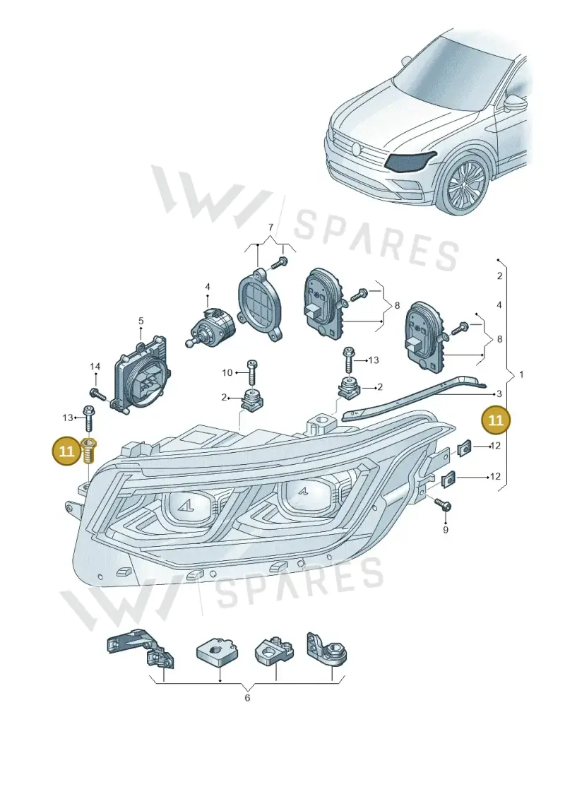 WHT003214B — Volkswagen Tiguan 2.0 4Motion (2016-2024) diagram 884941021, position 11