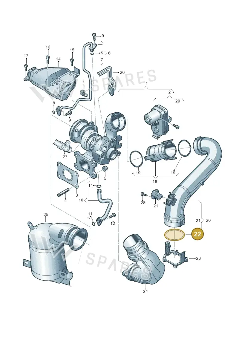 WHT003247 — Volkswagen Golf 2.0 BlueMotion (2019-2024) diagram 884145220, position 22