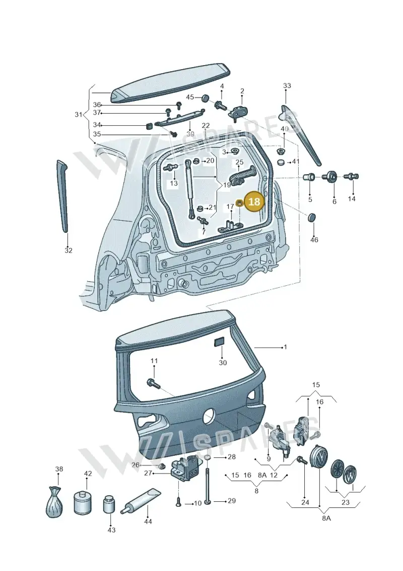 WHT003326 — Volkswagen Golf 1.6 (2015-2019) diagram 867827100, position 18