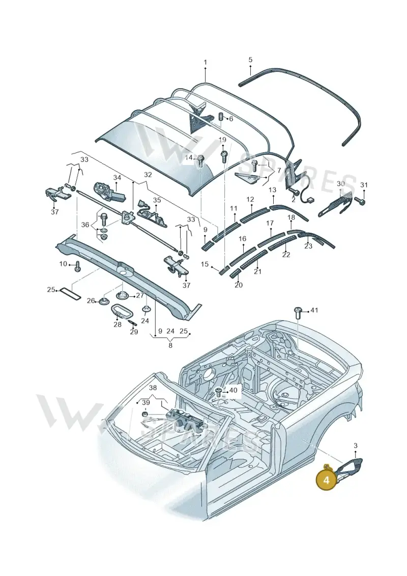 WHT003329 — Audi A3 Cab. 2.0 TDI (2007-2013) diagram 642871100, position 4