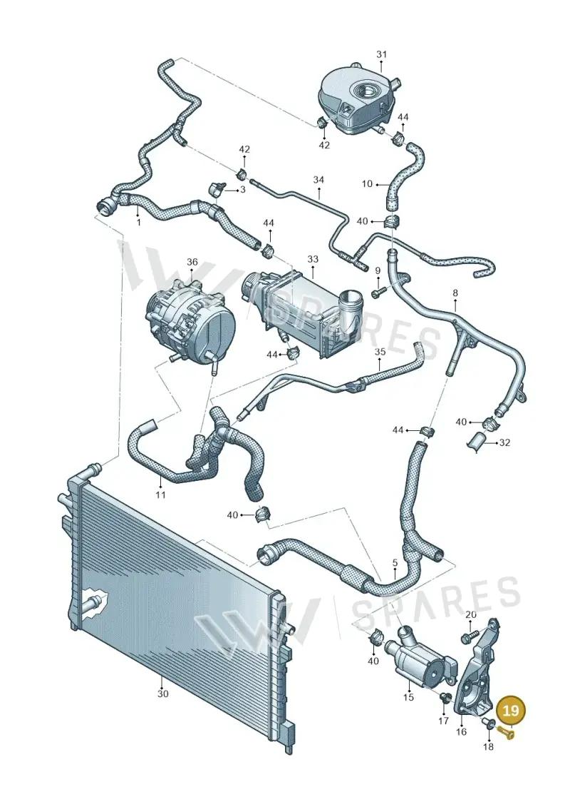 WHT003361 — Volkswagen Golf 2.0 BlueMotion (2019-2024) diagram 596121189, position 19