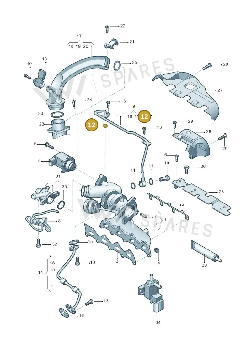 WHT003366A — Volkswagen New Passat (2011-2019) diagram 714145600, position 12
