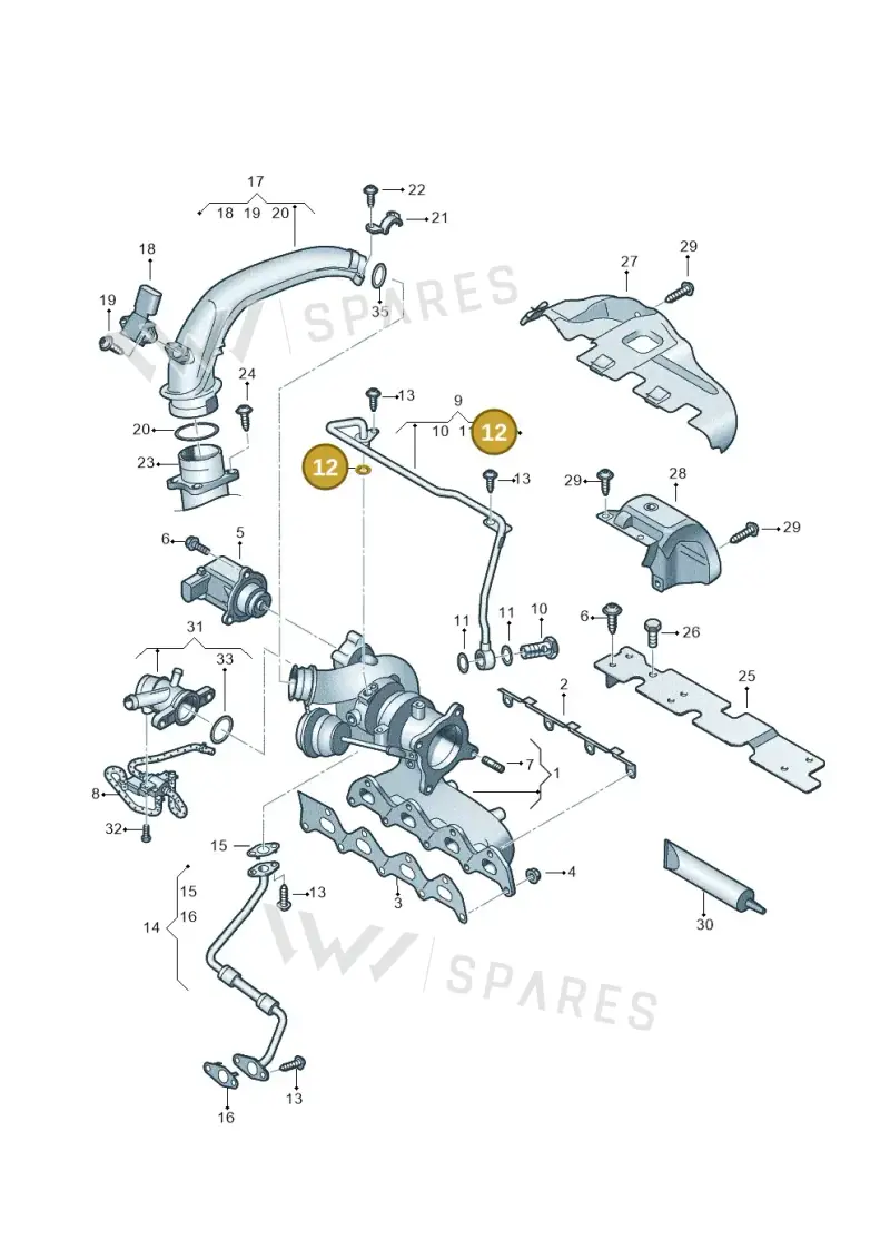 WHT003366A — Volkswagen Jetta 1.6 (2014-2018) diagram 625145530, position 12