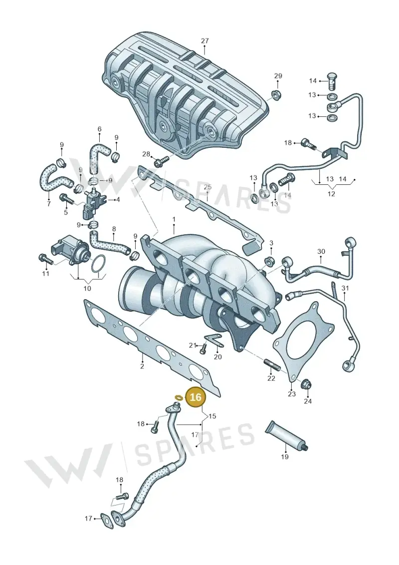 WHT003367 — Volkswagen Jetta 1.4 (2013-2015) diagram 634145500, position 16