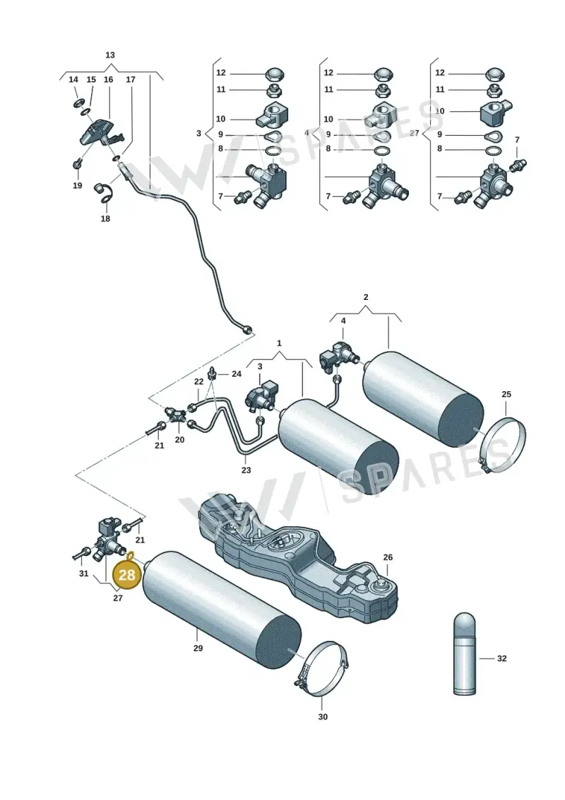 WHT003419A — Volkswagen Golf 2.0 BlueMotion (2019-2024) diagram 827201007, position 28