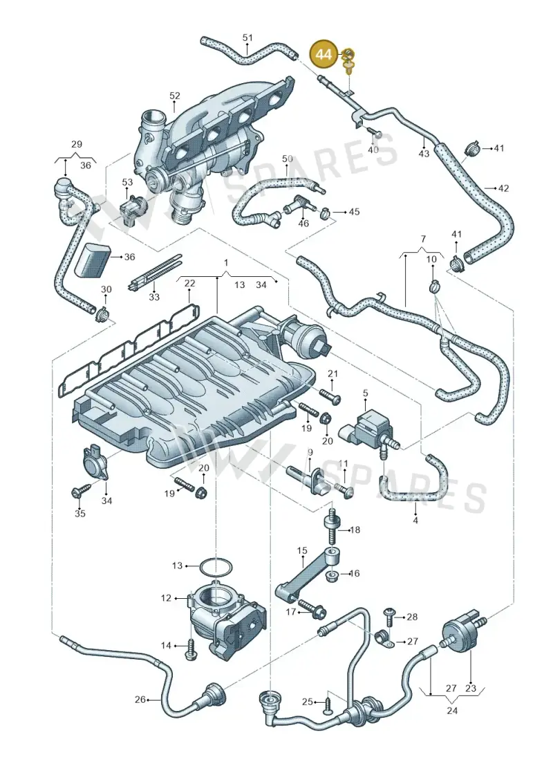 WHT003436 — Audi A5 Cabrio 2.0 (2008-2012) diagram 636133230, position 44