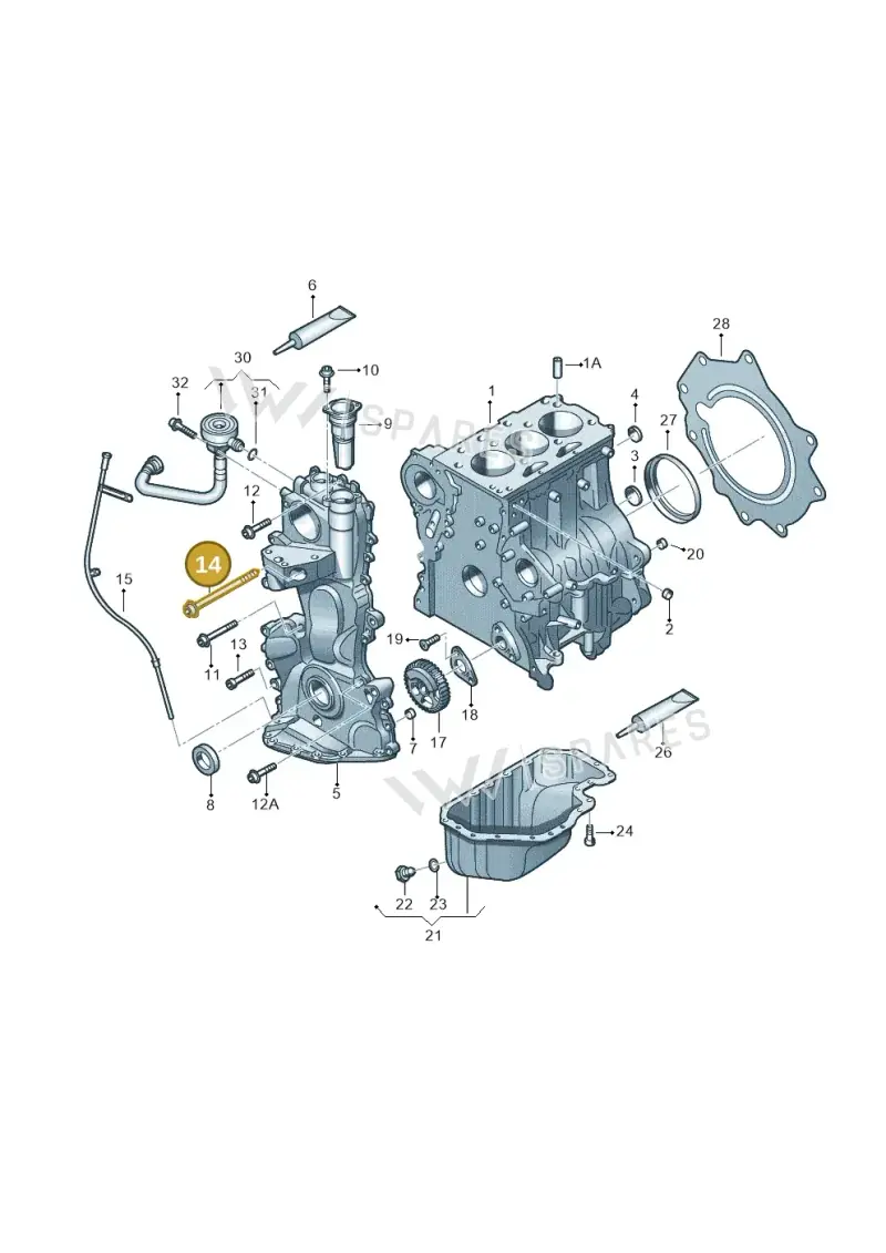 WHT003569 — Volkswagen Ameo 1,0 (2016-2020) diagram 883103050, position 14