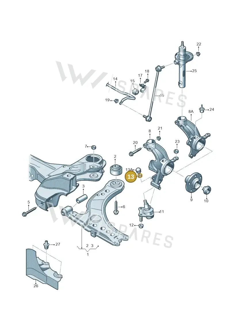 WHT003684 — Audi A1 Sportback (2014-2018) diagram 708407000, position 13