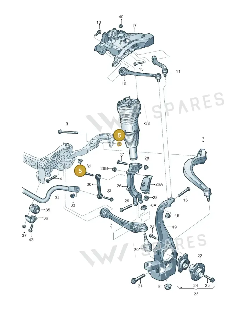 WHT003684 — Audi A8 (2013-2018) diagram 771407000, position 5