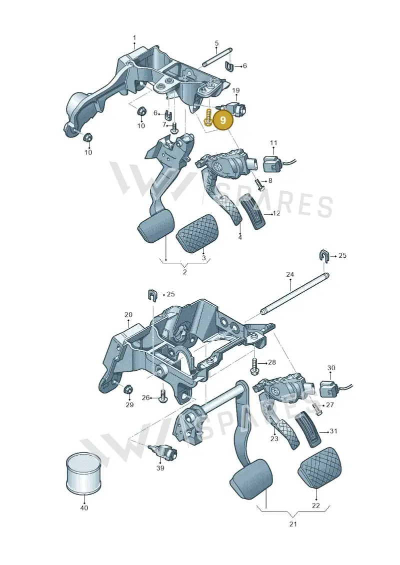 WHT003698 — Audi A8 (2013-2018) diagram 771723250, position 9