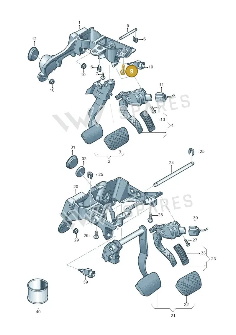 WHT003698 — Audi A7 Sportback (2014-2018) diagram 788723250, position 9
