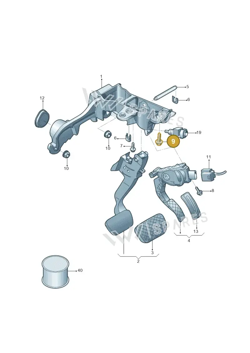 WHT003698 — Audi A6 1.8 (2015-2019) diagram 887723025, position 9