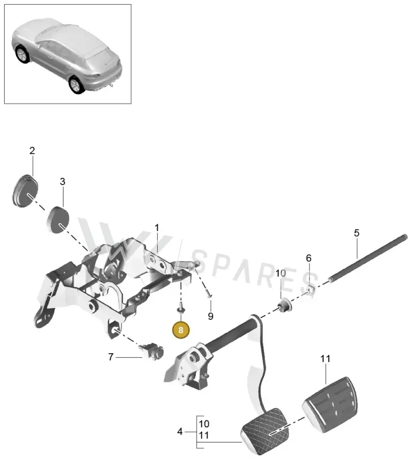 WHT003698 — Porsche Macan (2013-2018) diagram p44702000, position 8