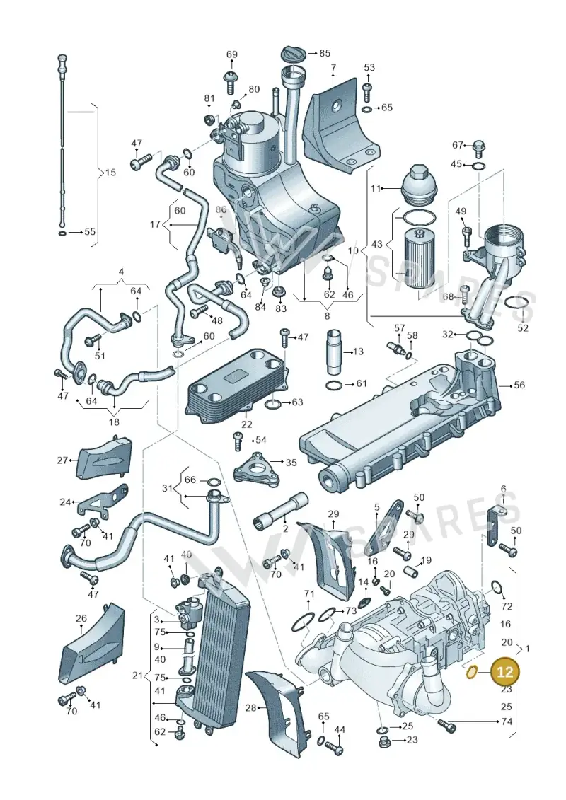 WHT003731 — Audi R8 qu. 5.2 (2012-2015) diagram 618115100, position 12+72